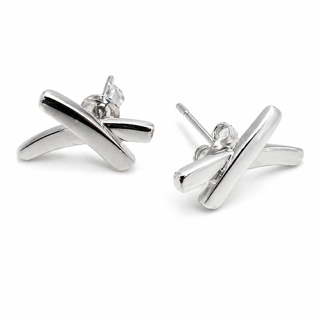 Sterling Crossline Stud Earrings
