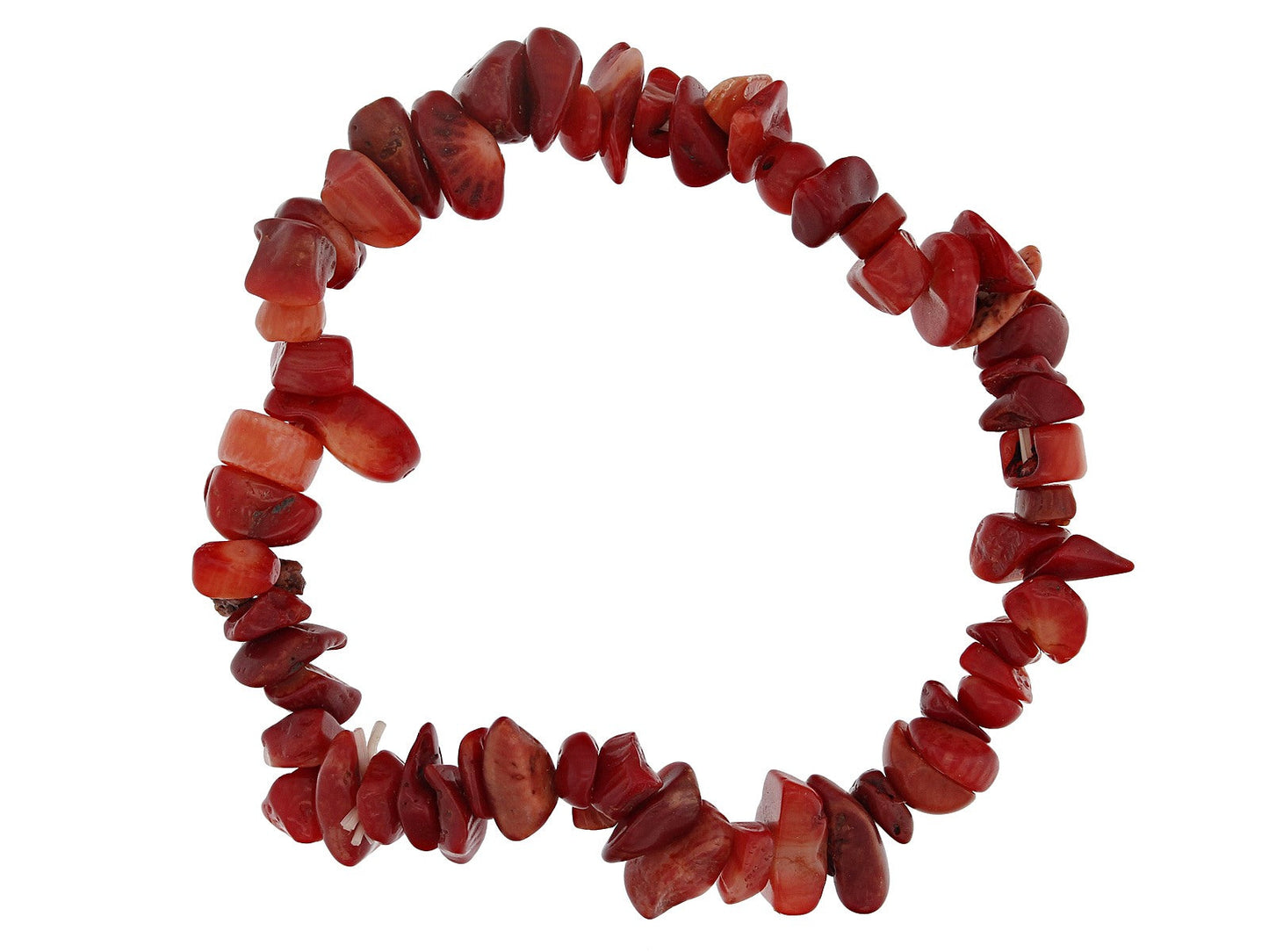 Red Coral Chip Bracelet