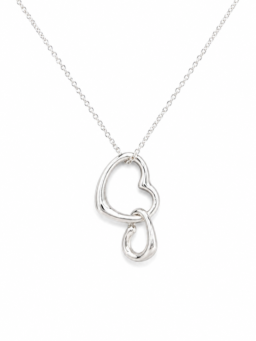 Double Heart Sterling Silver Necklace