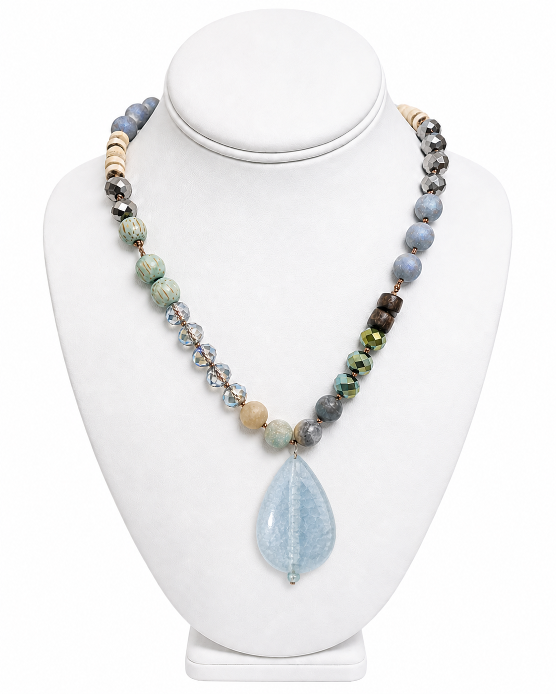 Coastal Light Agate Statement Necklace