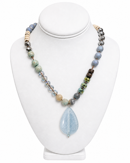 Coastal Light Agate Statement Necklace