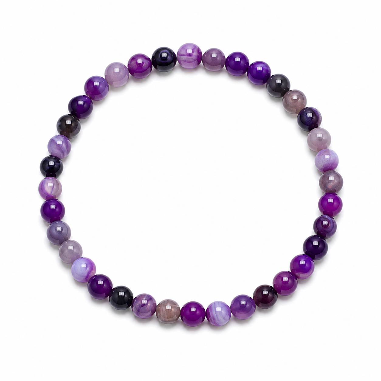 Purple Agate 2mm Stretch Bracelet