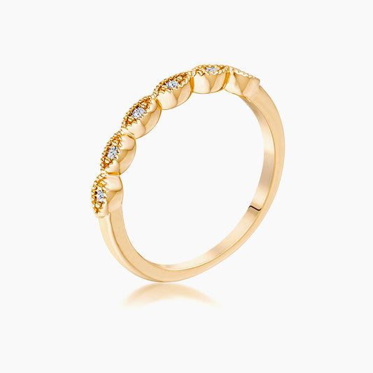 Gold Plated Sextus Marquise Delicate Stackable Ring
